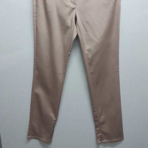 Anna Molinari Pale Mauve Zip-Ankle Tapered-Leg Pants Made in Italy Size 42 - Picture 6 of 8